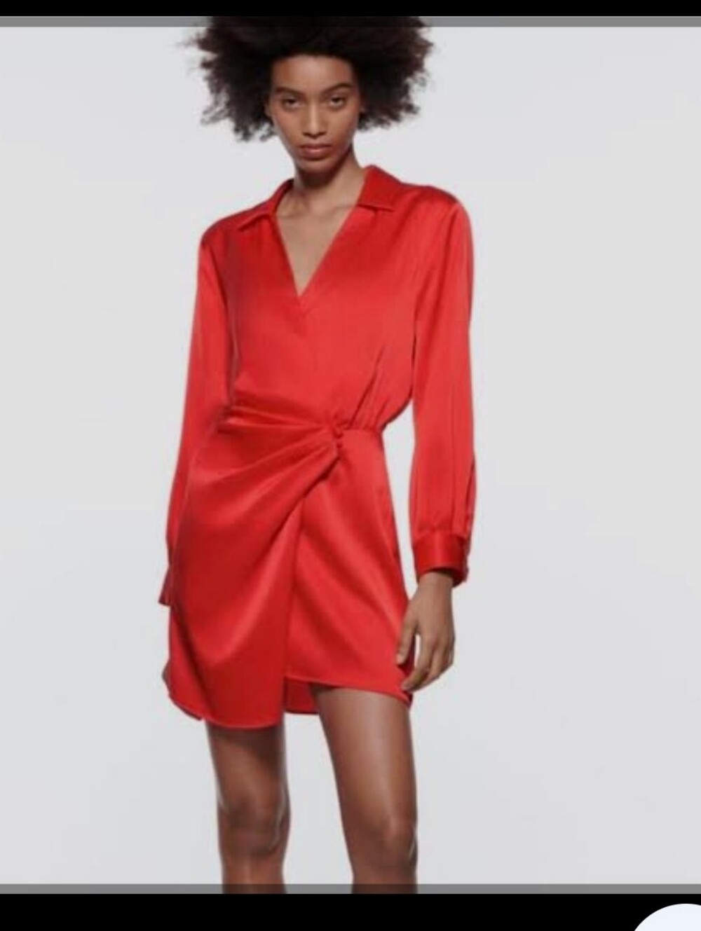 Zara Satin Draped Shirt Dress